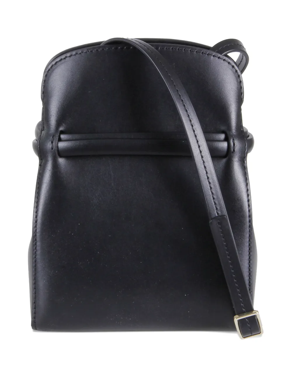 Orciani Aura Alba Leather Cross Body Bag In Black