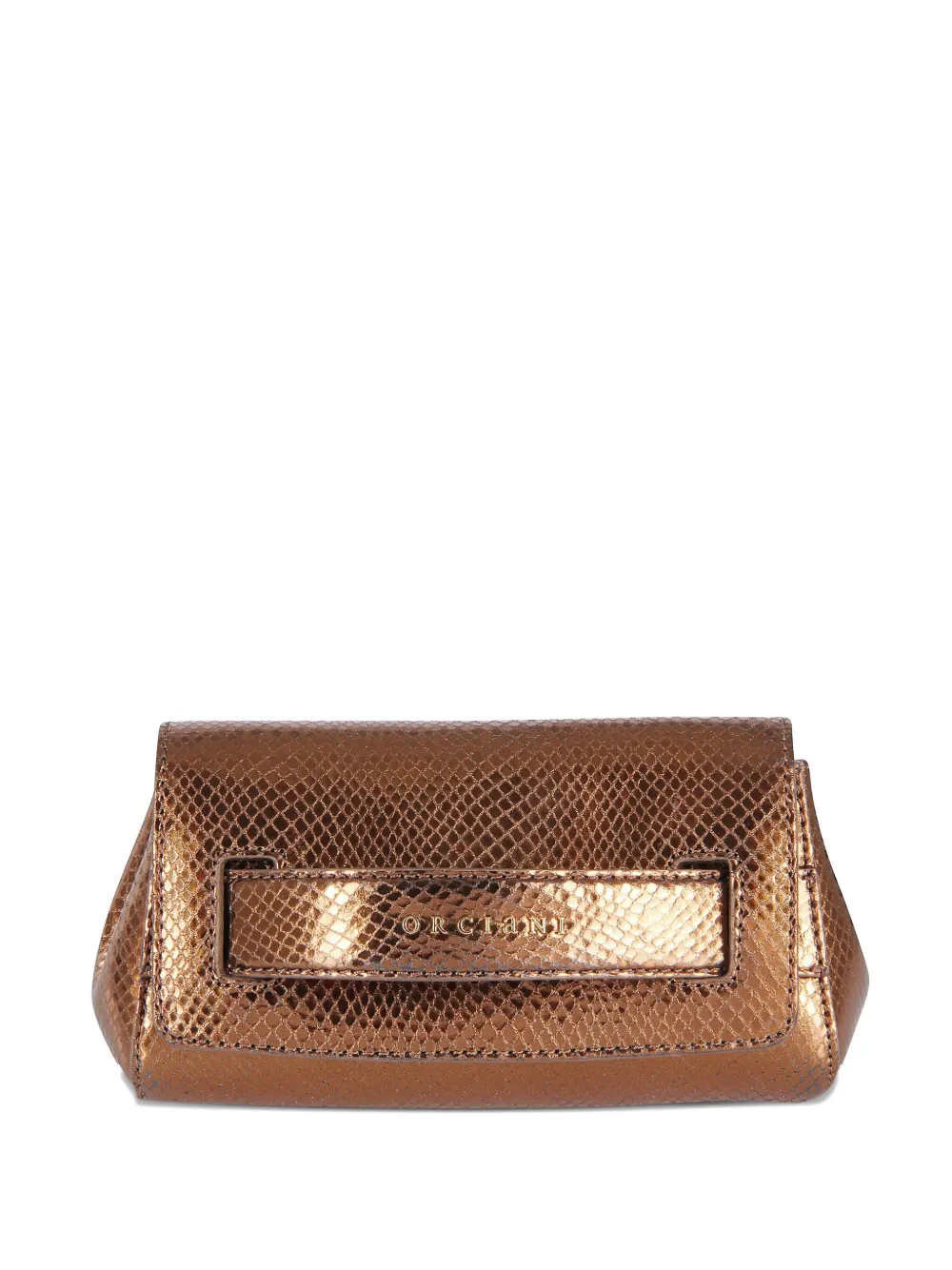 Orciani Mini Gossip Bling Clutch Bag In Brown