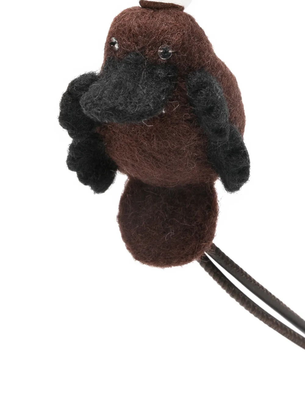  Loewe Platypus Charm Felt Keyring - Brown 