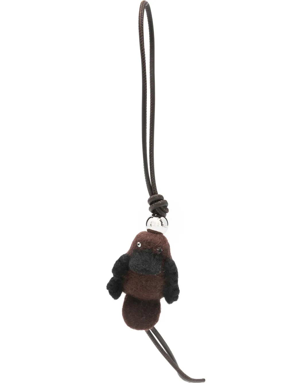 LOEWE Platypus charm felt keyring - Brown