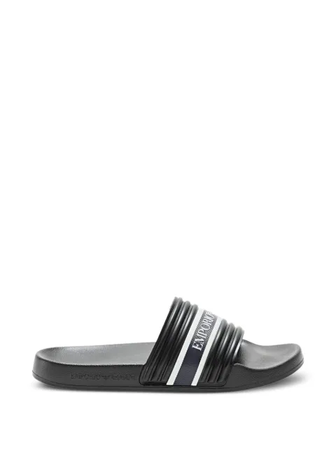 Emporio Armani logo-print ribbed slides