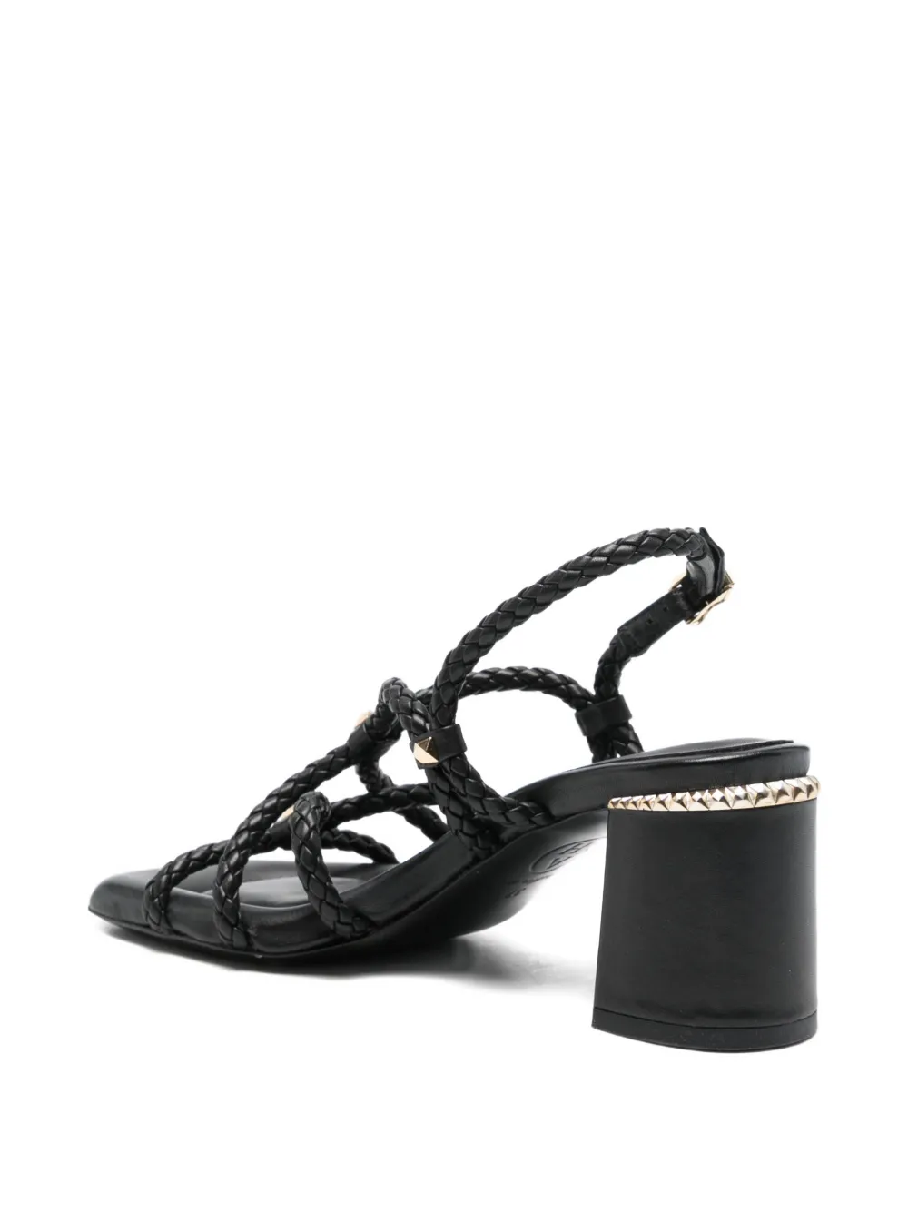 Ash 60mm Braided Block Heel Sandals In Black