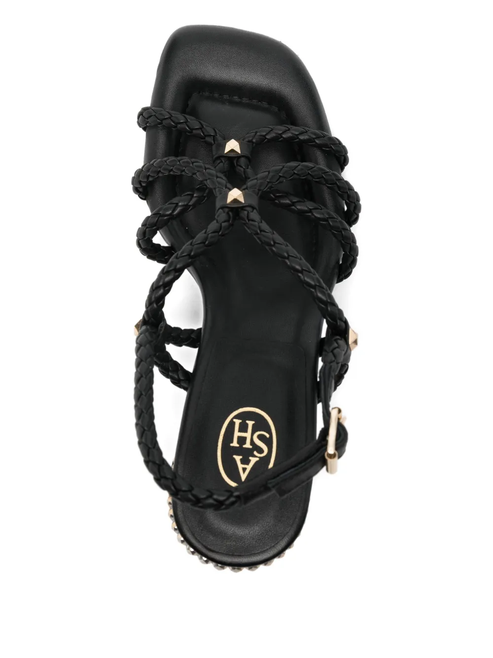Ash 60mm Braided Block Heel Sandals In Black