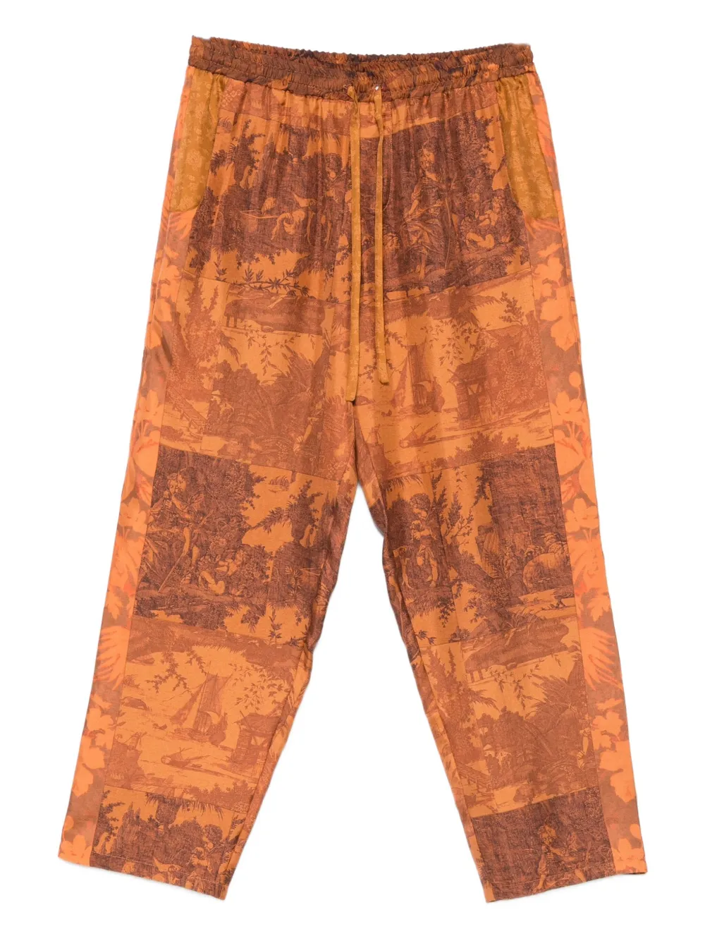 Pierre-Louis Mascia patchwork printed trousers - Arancione