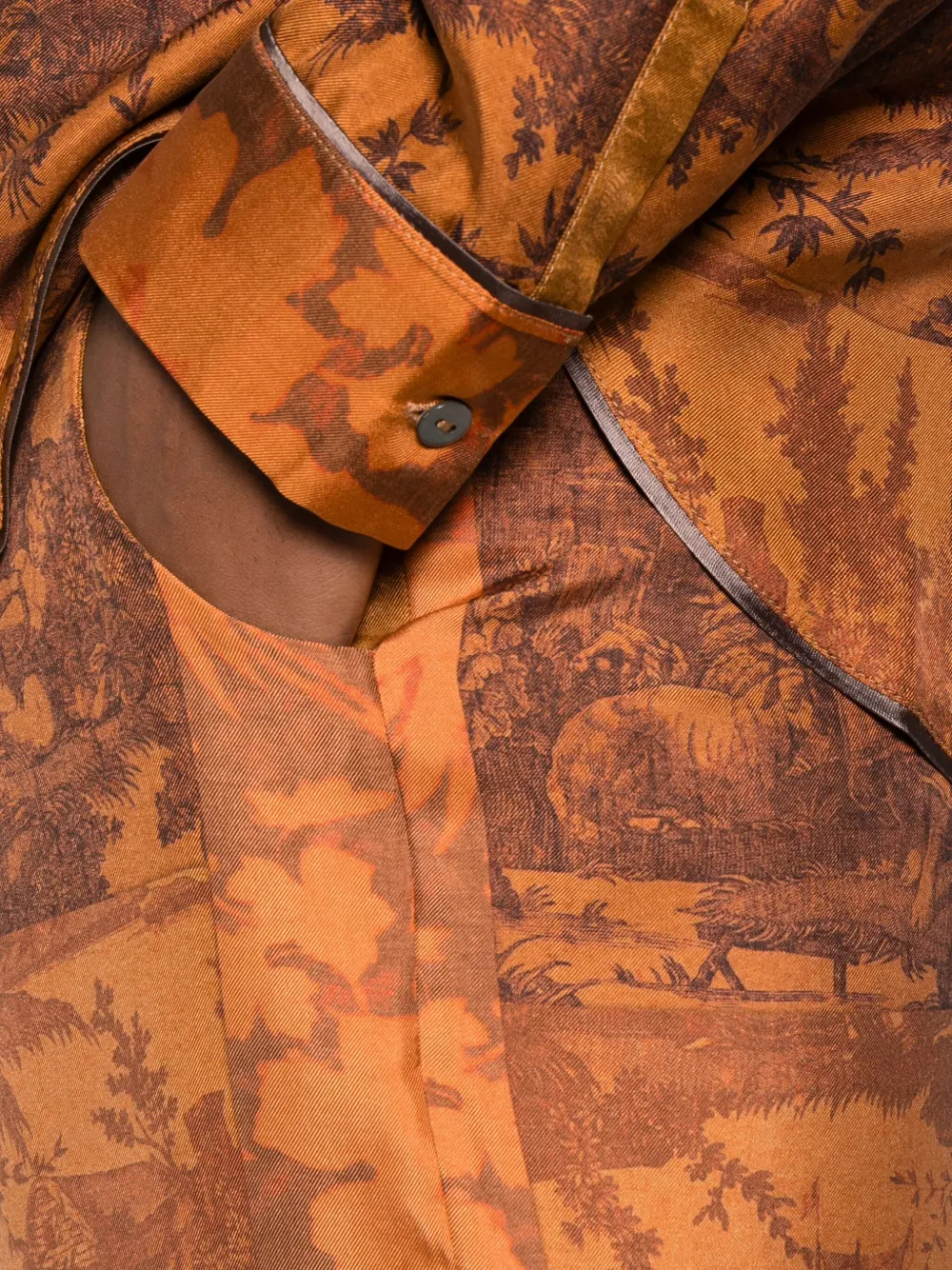 Pierre-louis Mascia Patchwork Printed Trousers In Brown