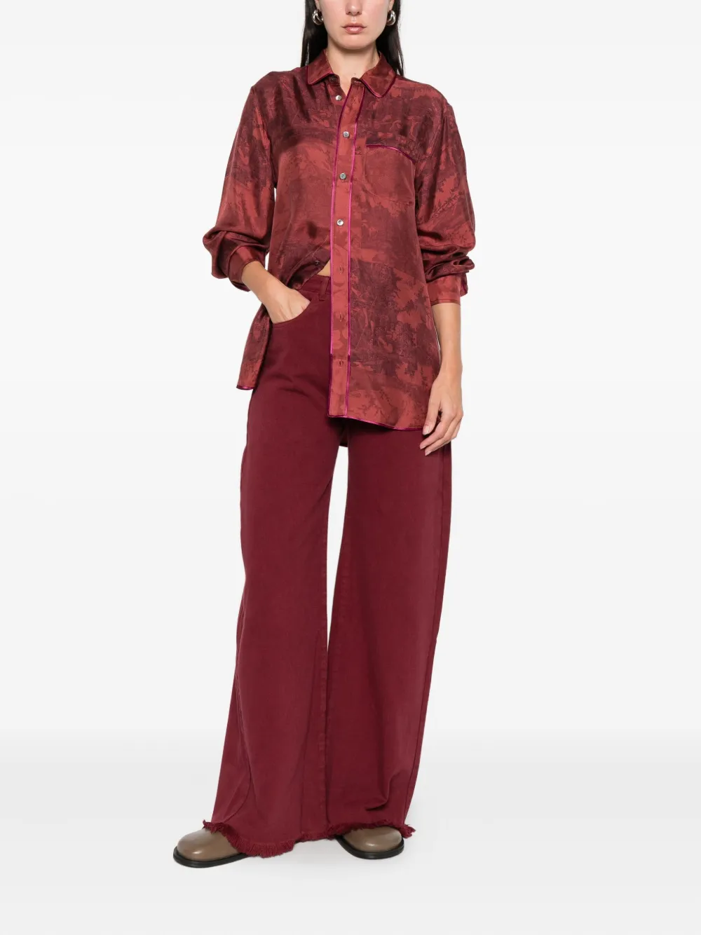 Pierre-louis Mascia Print Pocket Shirt In Red