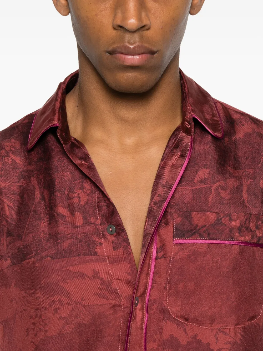 Pierre-louis Mascia Print Pocket Shirt In Red