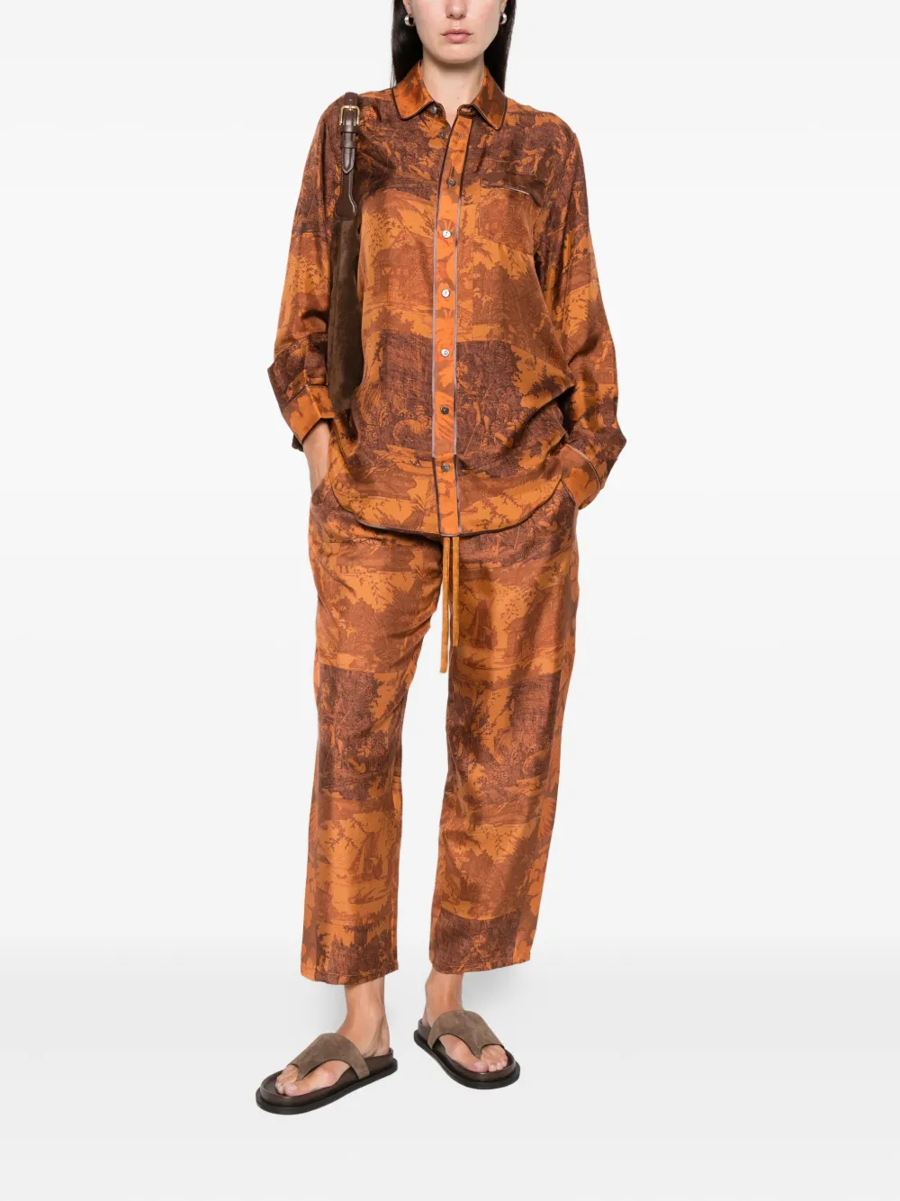 Pierre-Louis Mascia Shirt met print en zak Oranje