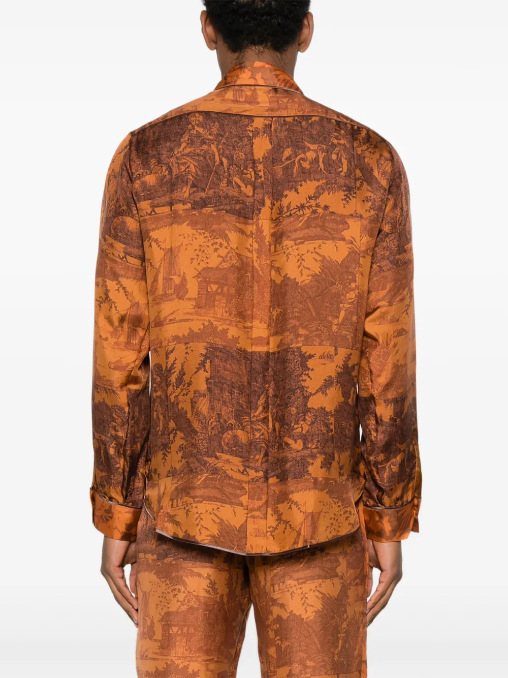 Pierre-Louis Mascia Shirt met print en zak Oranje