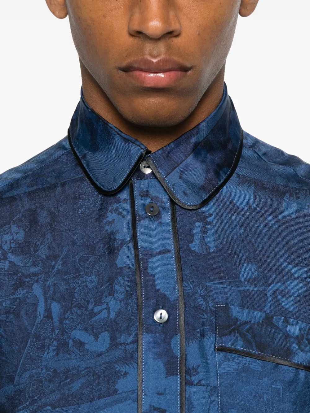 Pierre-Louis Mascia Shirt met print en knopen Blauw