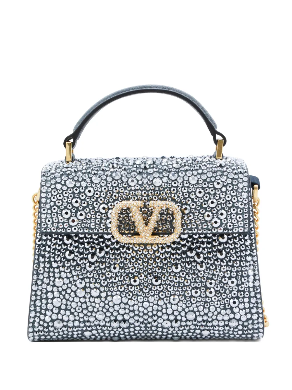 Valentino Mini Vsling Vlogo Signature Shoulder Bag In Gray