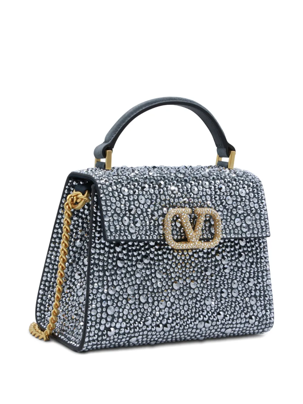 Valentino Mini Vsling Vlogo Signature Shoulder Bag In Gray