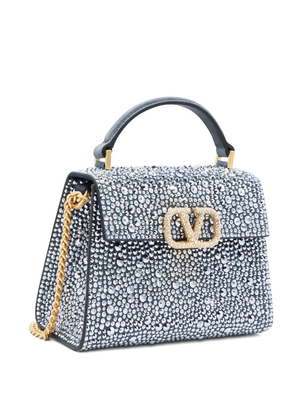 Valentino Mini Vsling Vlogo Signature Shoulder Bag In Gray