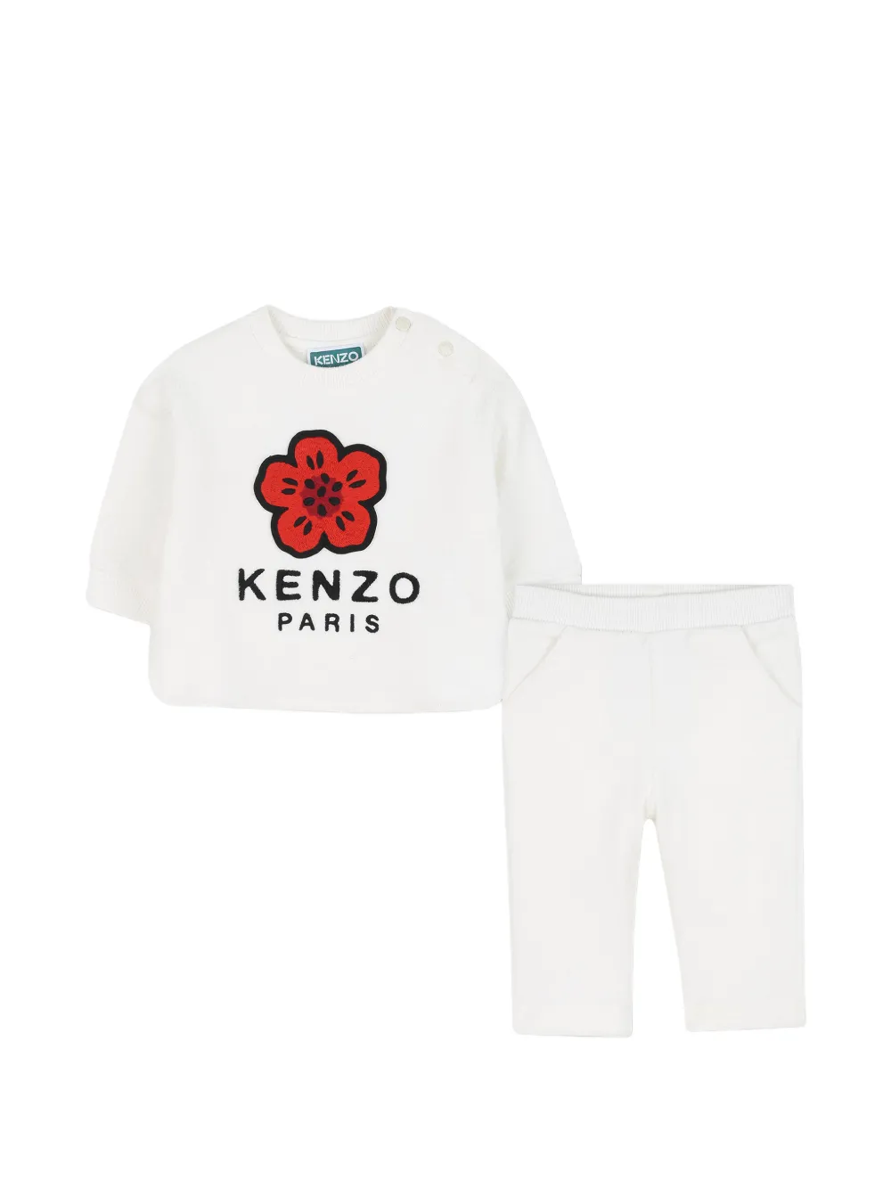 Kenzo Kids floral appliqué babywear - Weiß