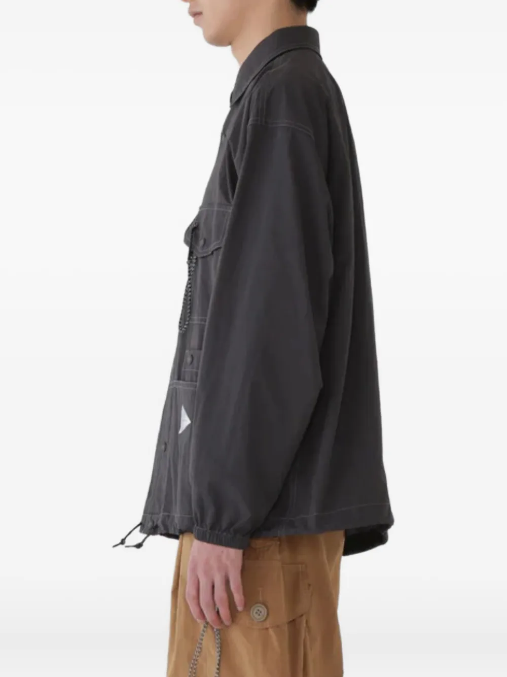 and Wander Overhemd met borstzak en kettingdetail Zwart