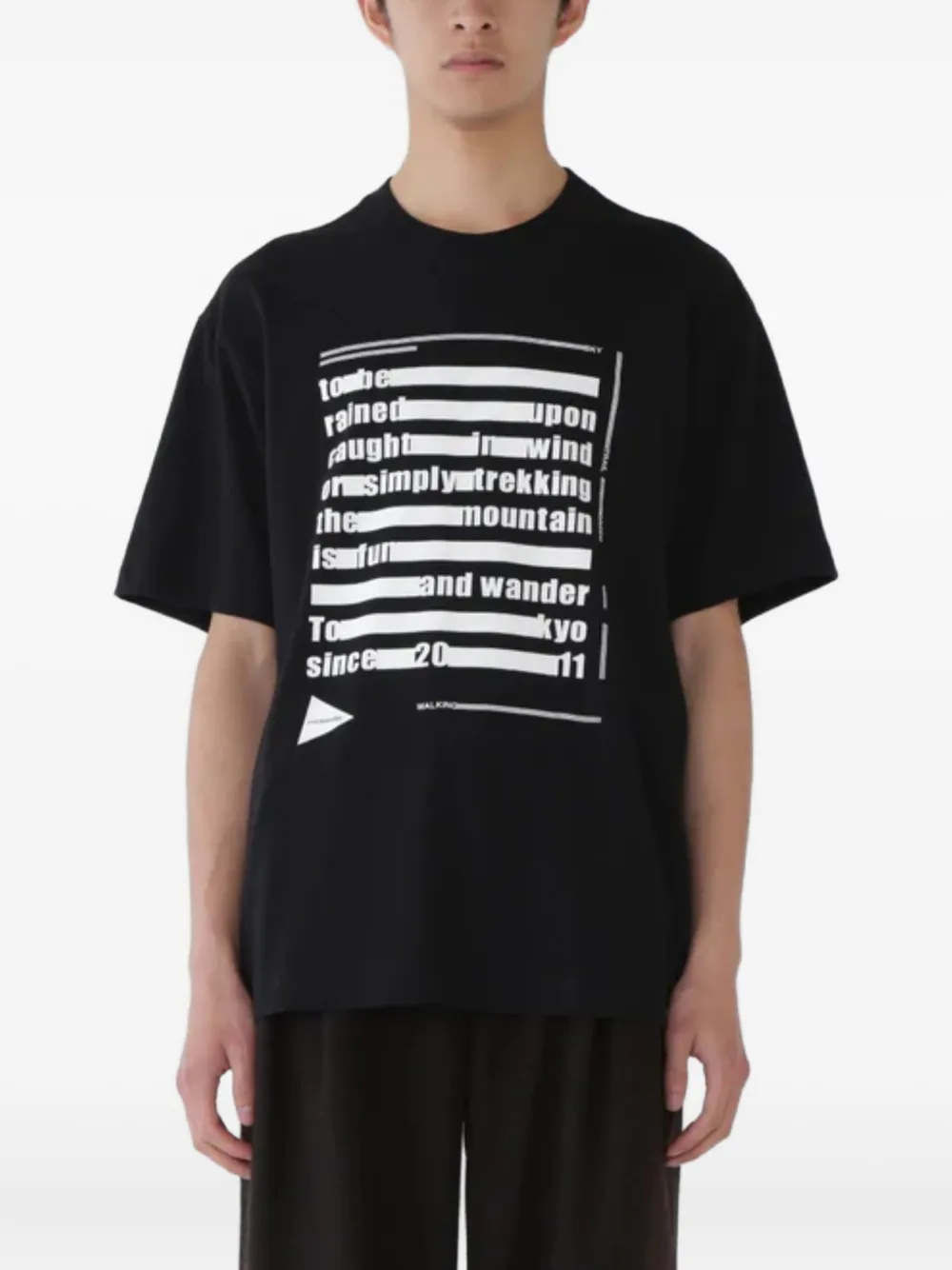 and Wander T-shirt met grafische print Zwart