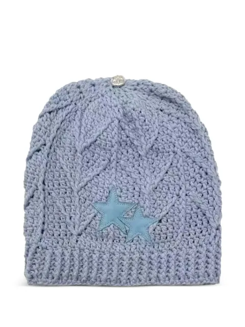 Chrome Hearts star-patch beanie hat