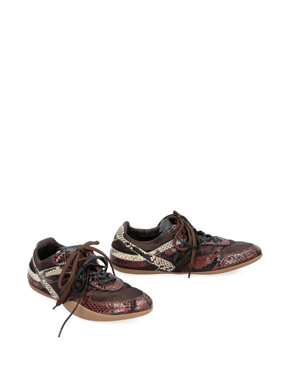 Miu Miu Gymnasium python-printed sneakers - Bruin