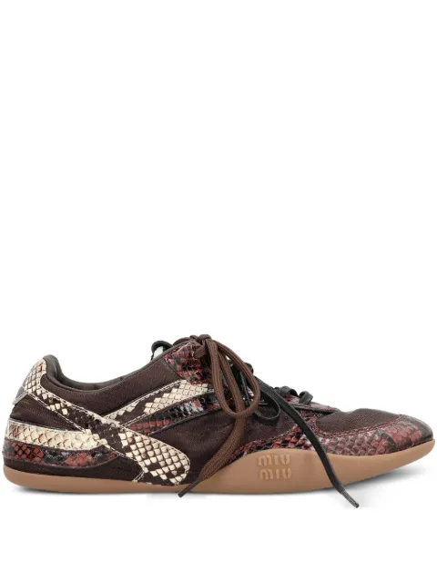 Miu Miu Gymnasium python-printed sneakers