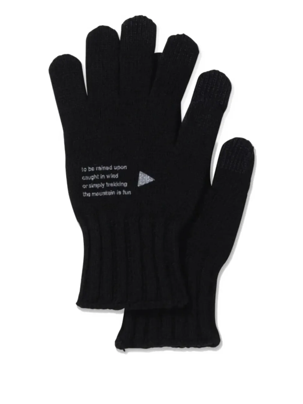 and Wander text-print wool gloves | noir | Image 1