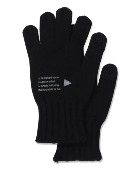 and Wander text-print wool gloves