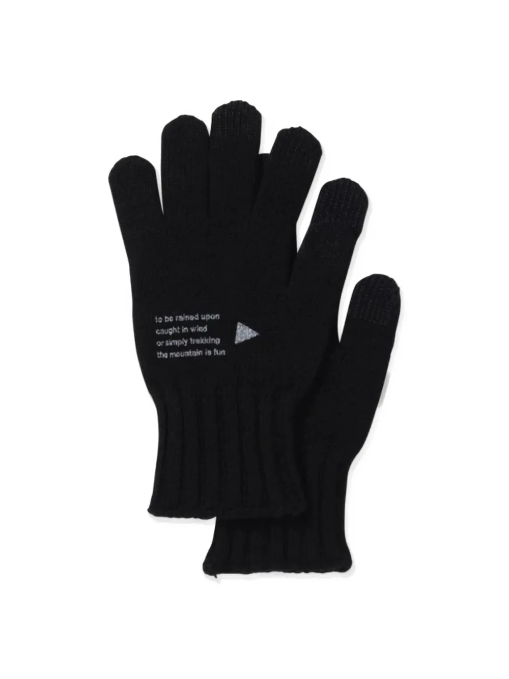 And Wander text-print wool gloves - Zwart