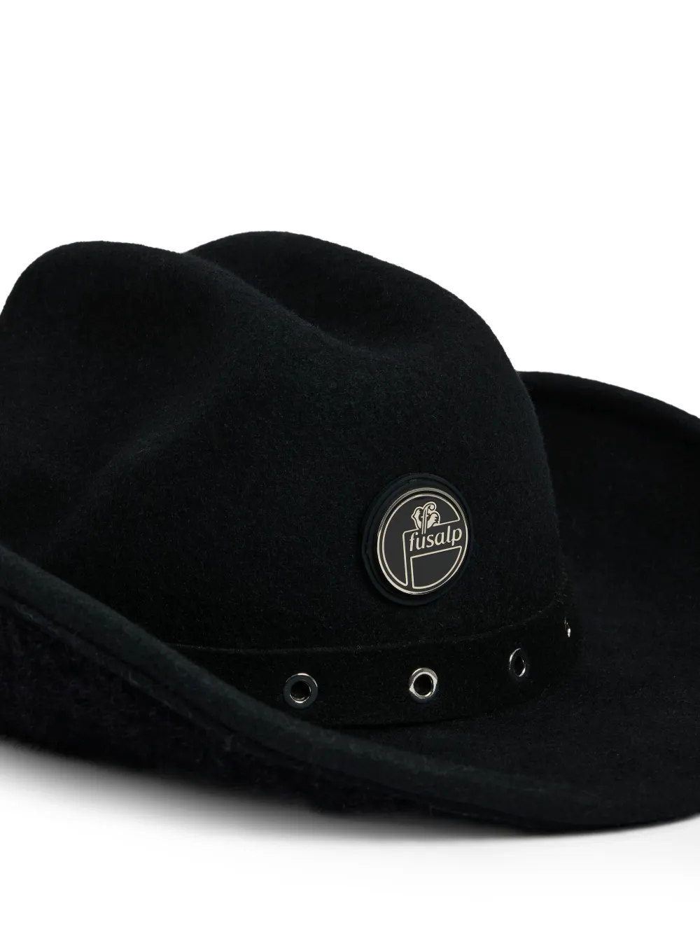 Fusalp Hoed met Western-design gewelfde rand en ringlets Zwart