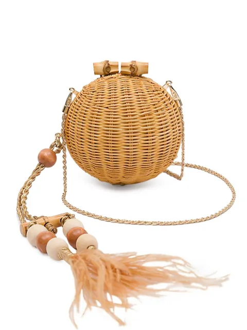 Isla Esfera Rattan clutch bag