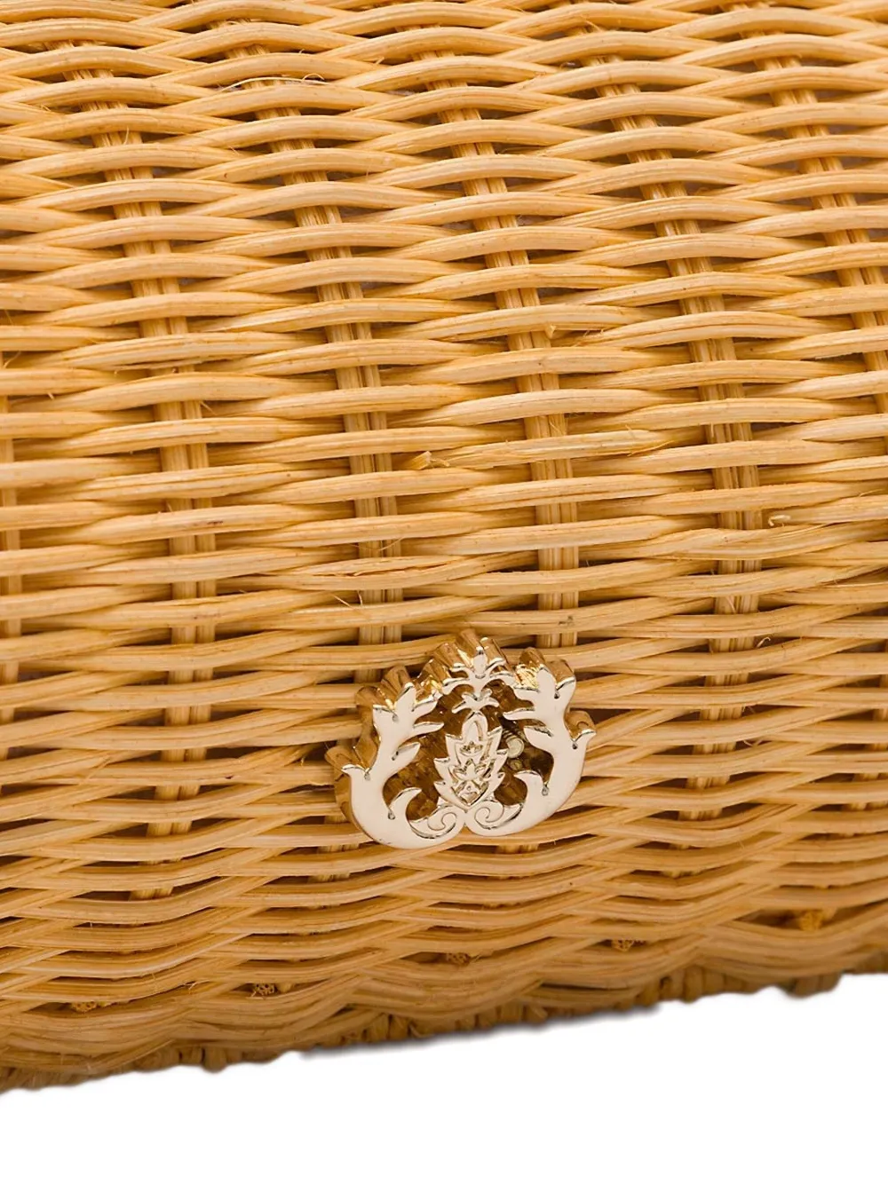 &isla Interwoven Rattan Clutch Bag In Brown