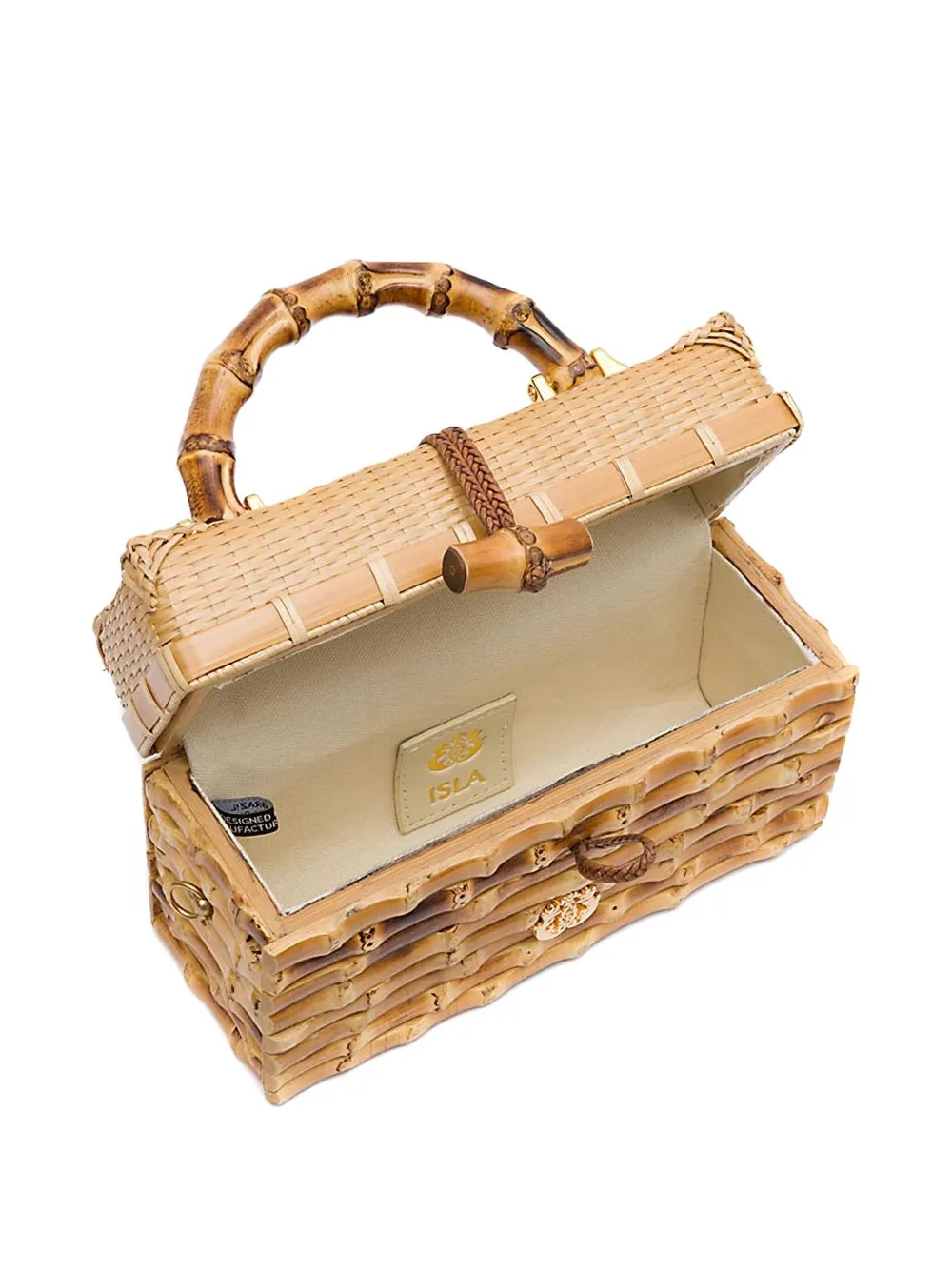 &isla Eleonora Rattan Shoulder Bag In Brown