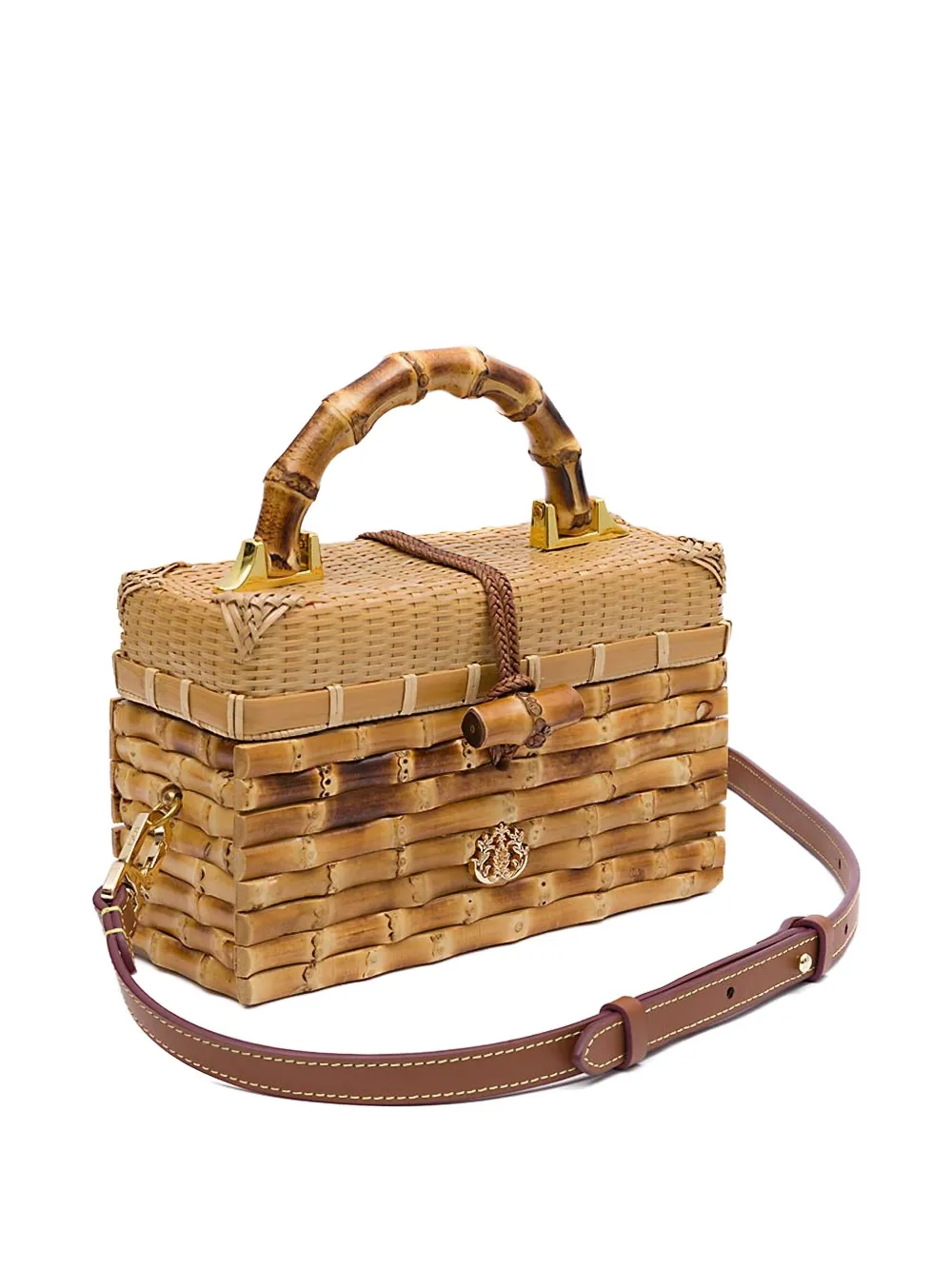 &isla Eleonora Rattan Shoulder Bag In Brown