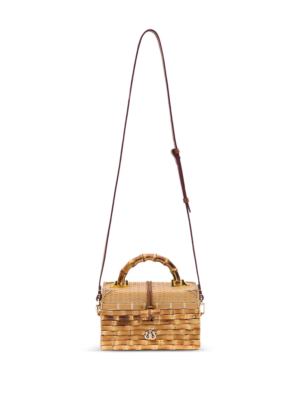 &isla Eleonora Rattan Shoulder Bag In Brown