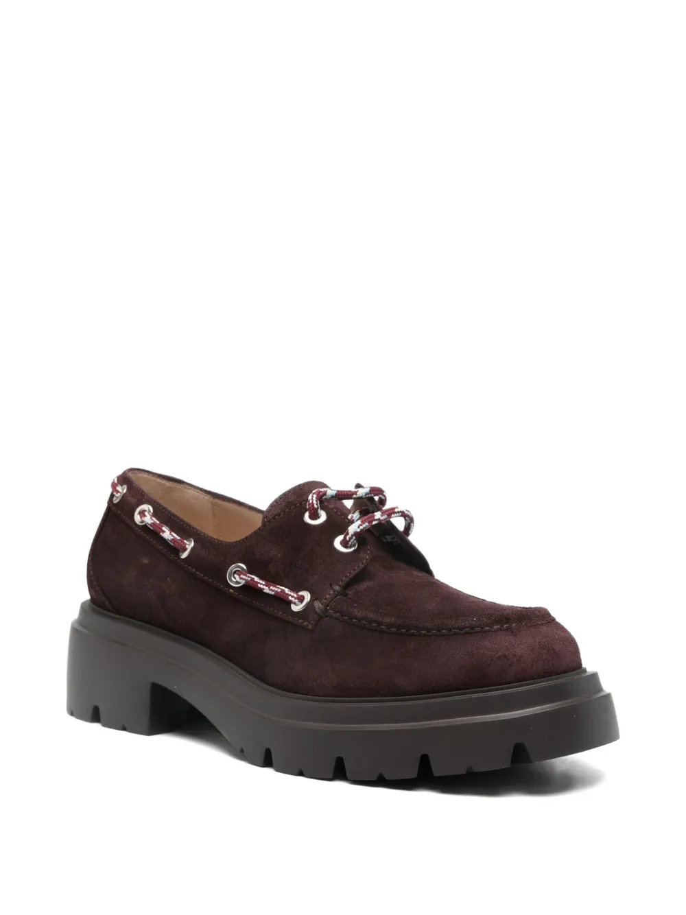 Stuart Weitzman 50mm Lace-up Platform Loafers In Brown