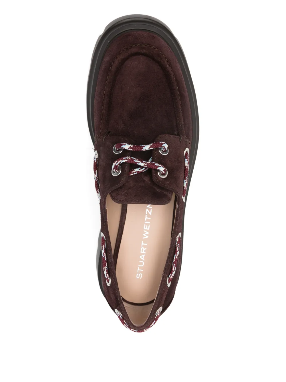 Stuart Weitzman 50mm Lace-up Platform Loafers In Brown