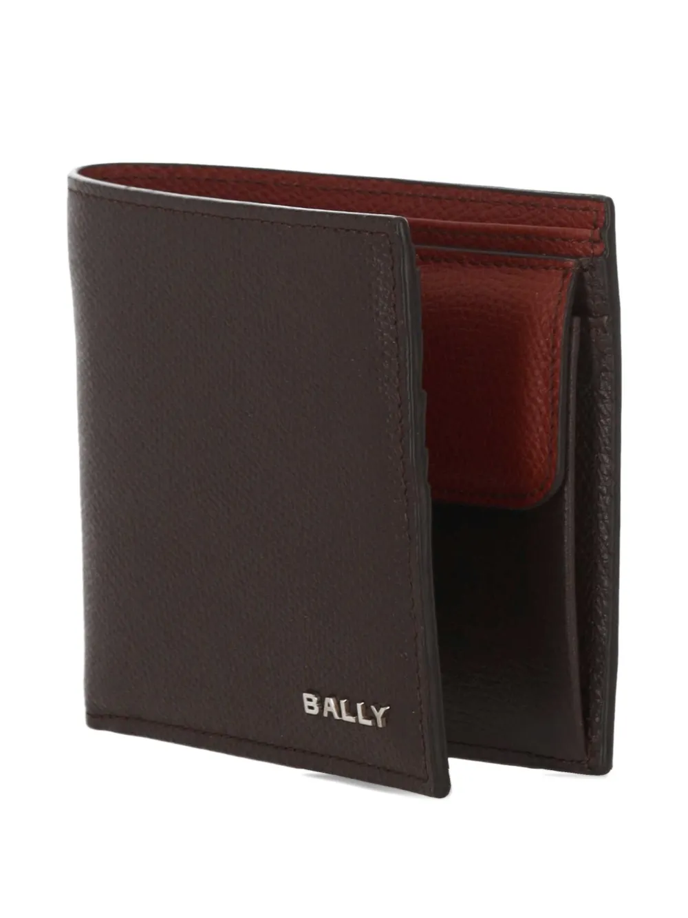 Bally Logo Leather Wallet In Brown