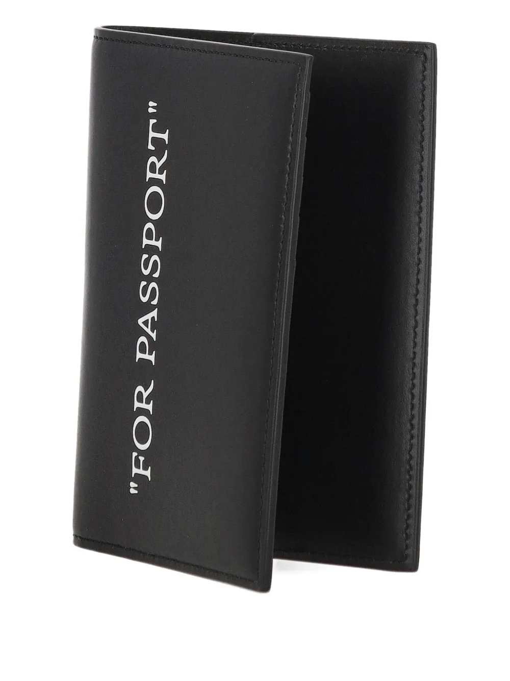 Off-White Passport leren portemonnee Zwart