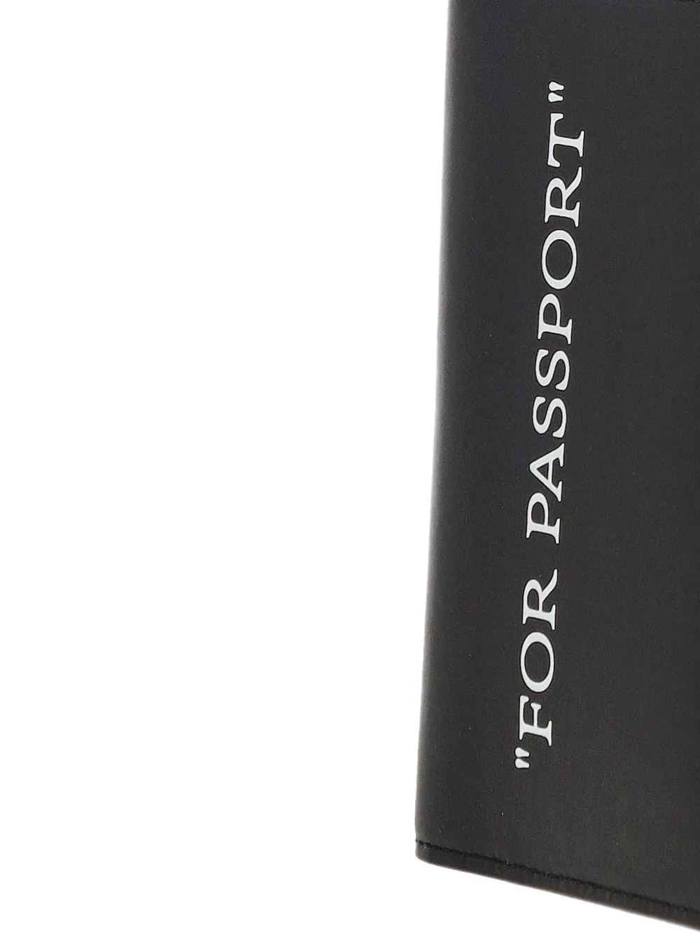 Off-White Passport leren portemonnee Zwart