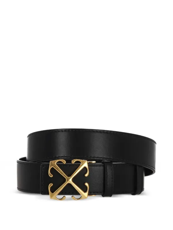 Off-White Signature Arrows Motif-buckle Leather Belt in Black