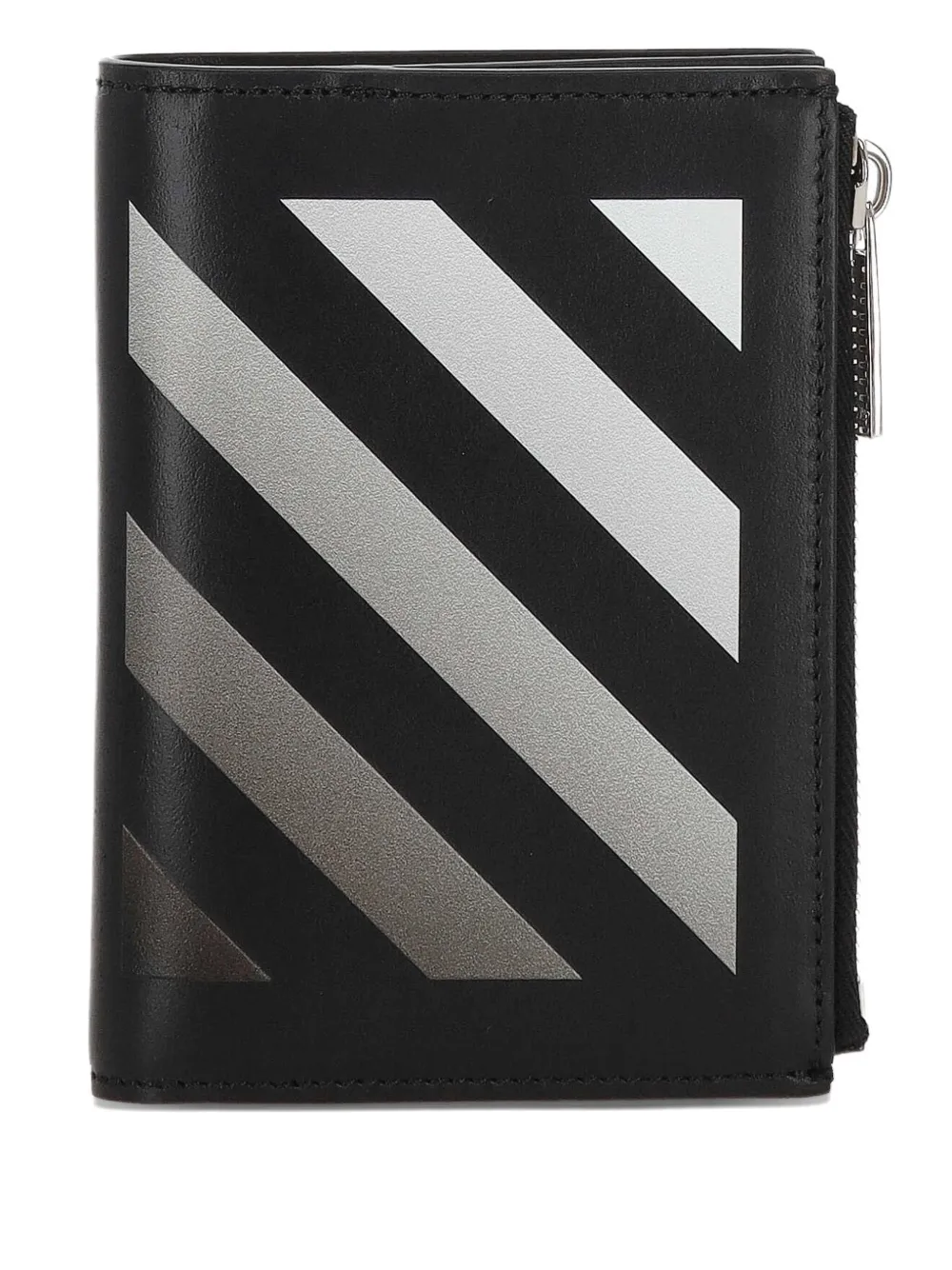 Off-white Diag-stripe-print Wallet In Black