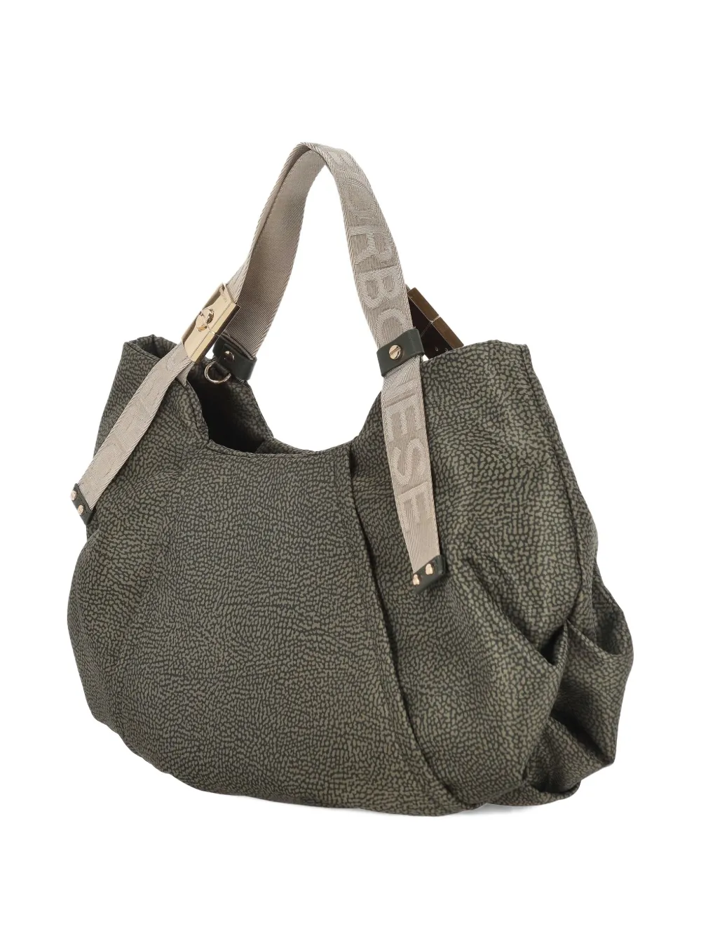 Borbonese Medium shopper met logoband Grijs