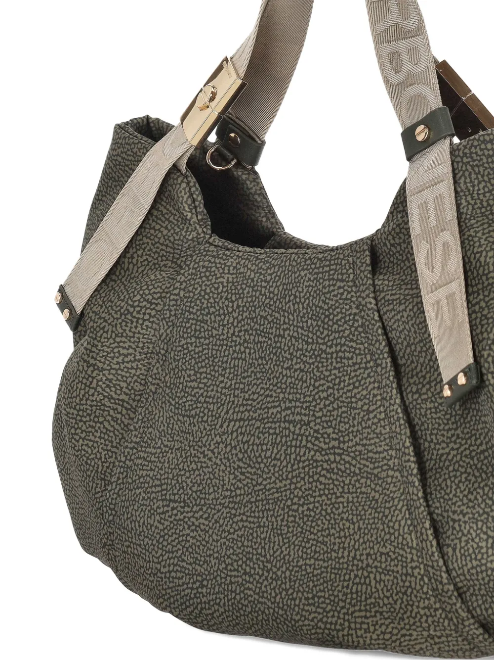 Borbonese Medium shopper met logoband Grijs