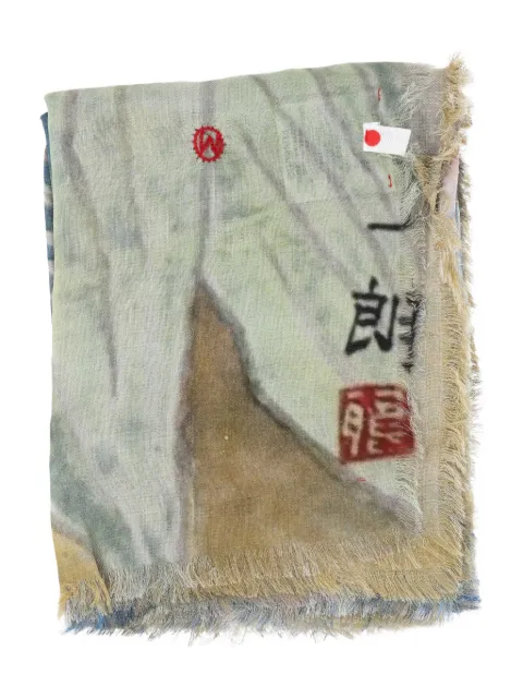 TALKING WALLS Ela Komadori fringed scarf