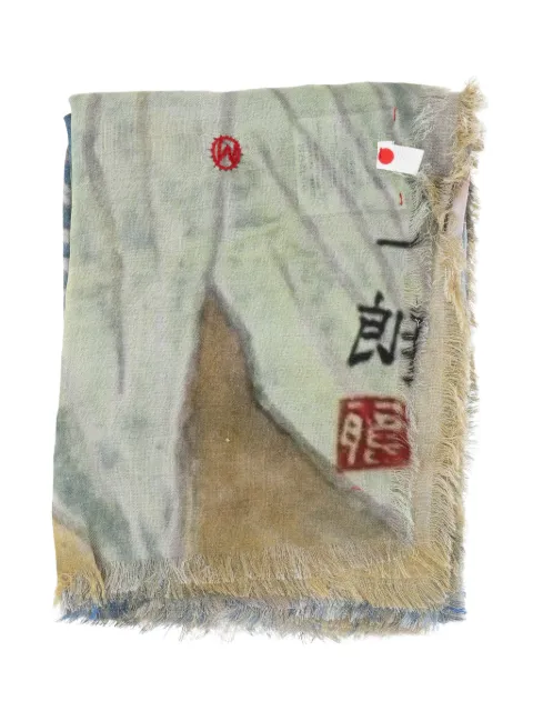 TALKING WALLS Ela Komadori fringed scarf