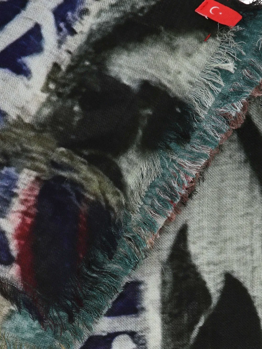 Talking Walls Crimson Fringed Scarf In Blue