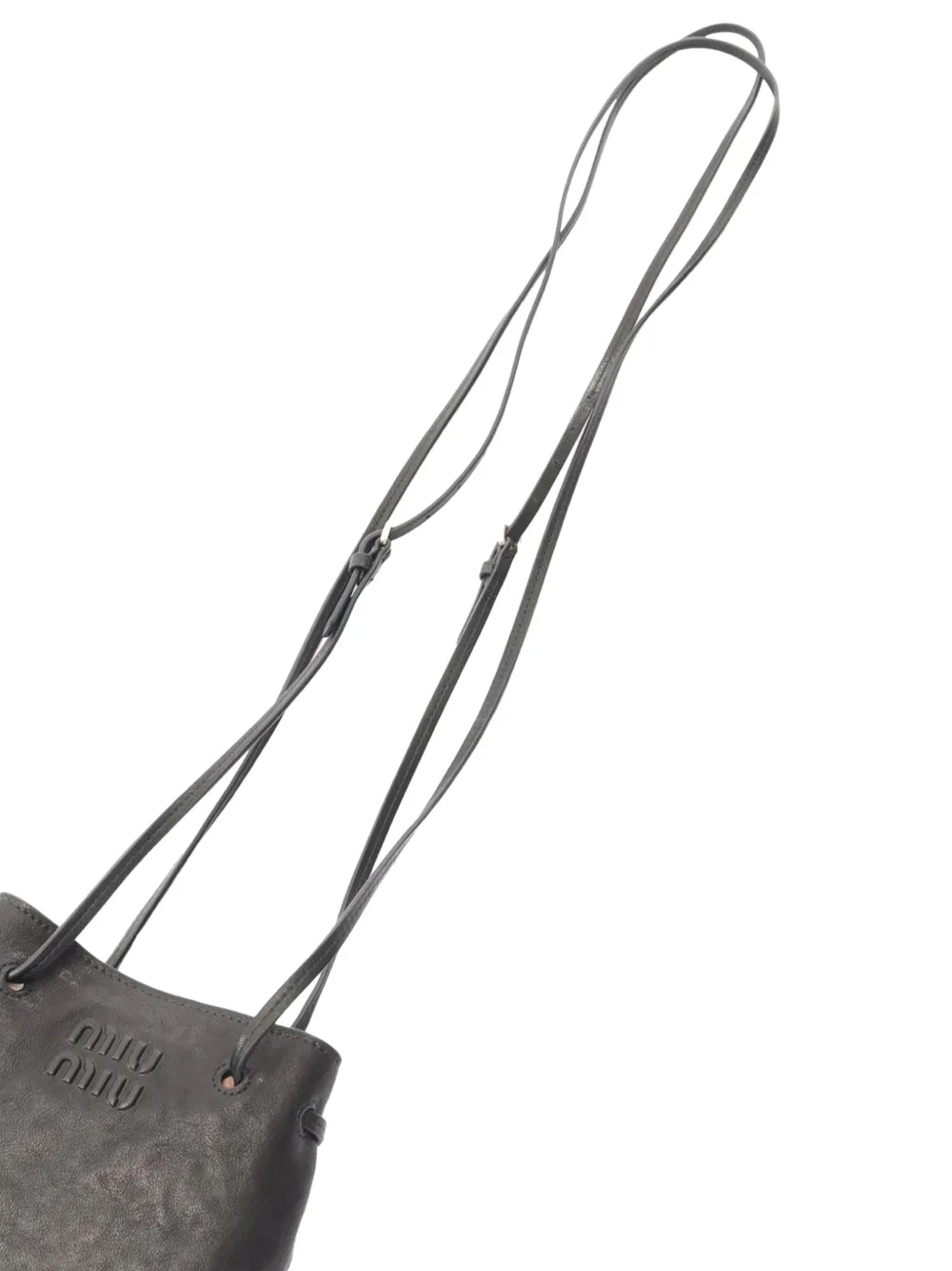 Pre-owned Miu Miu 2010-2025 Leather Nappa Aviator Satchel In Black