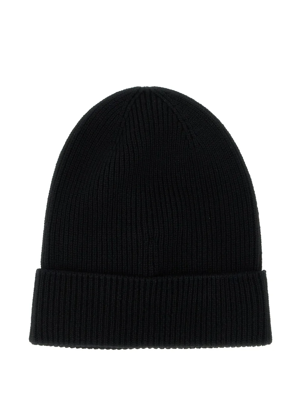 Moncler ribbed logo-patch beanie - Zwart
