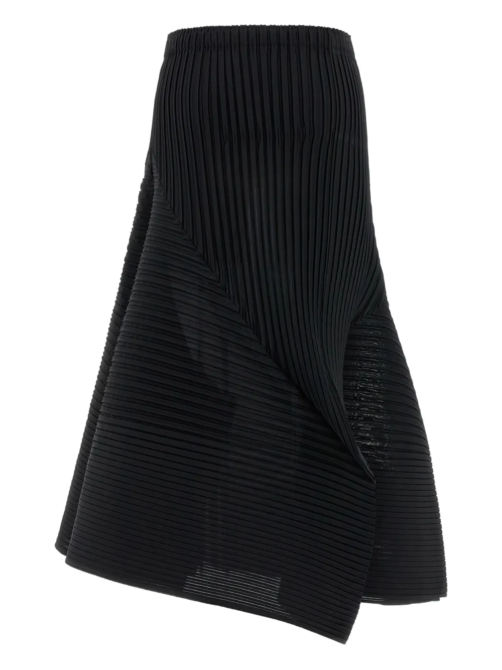 Issey Miyake fold pleats midi skirt - Zwart