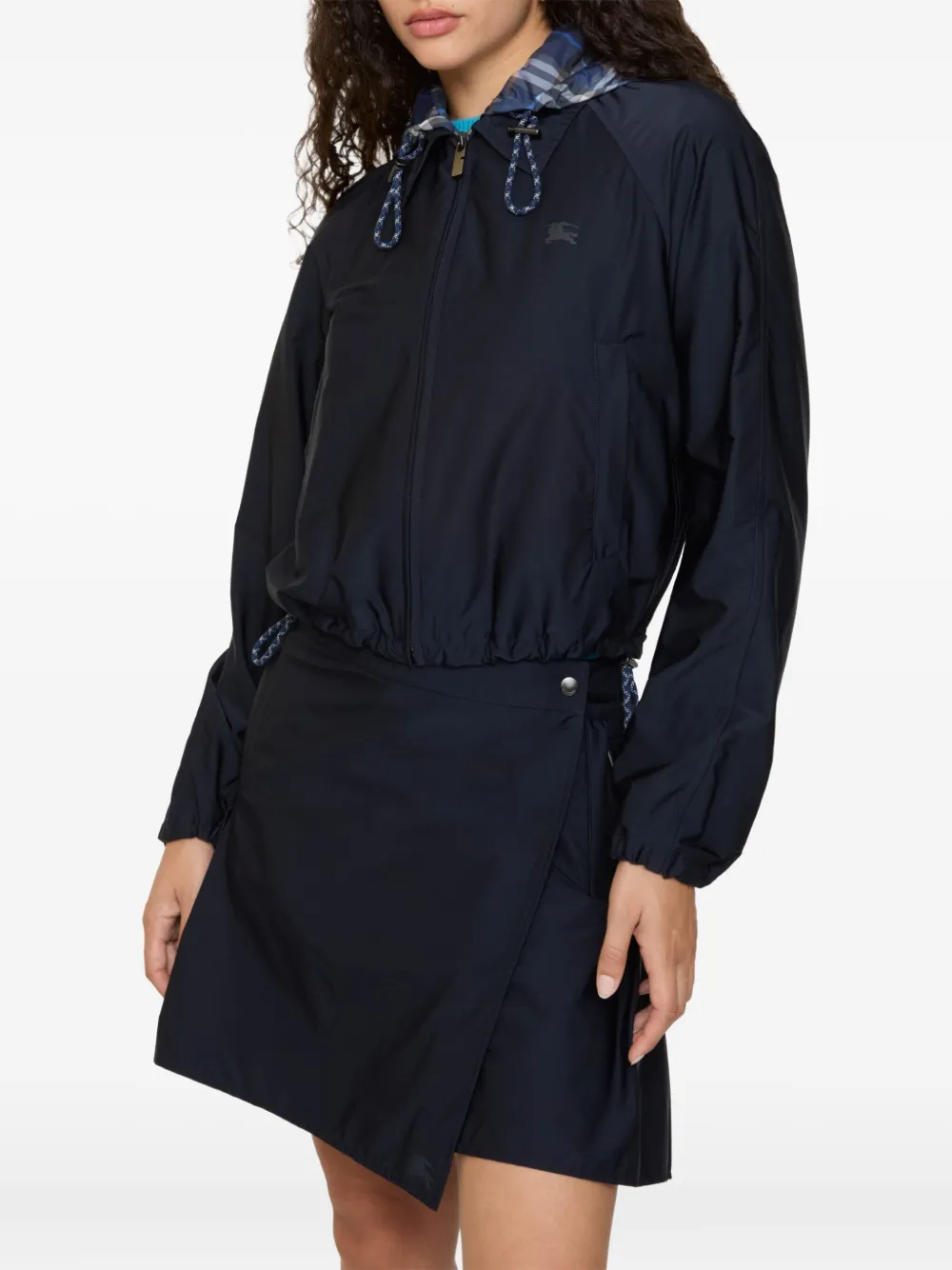 Burberry Detachable-hood Jacket In Blue