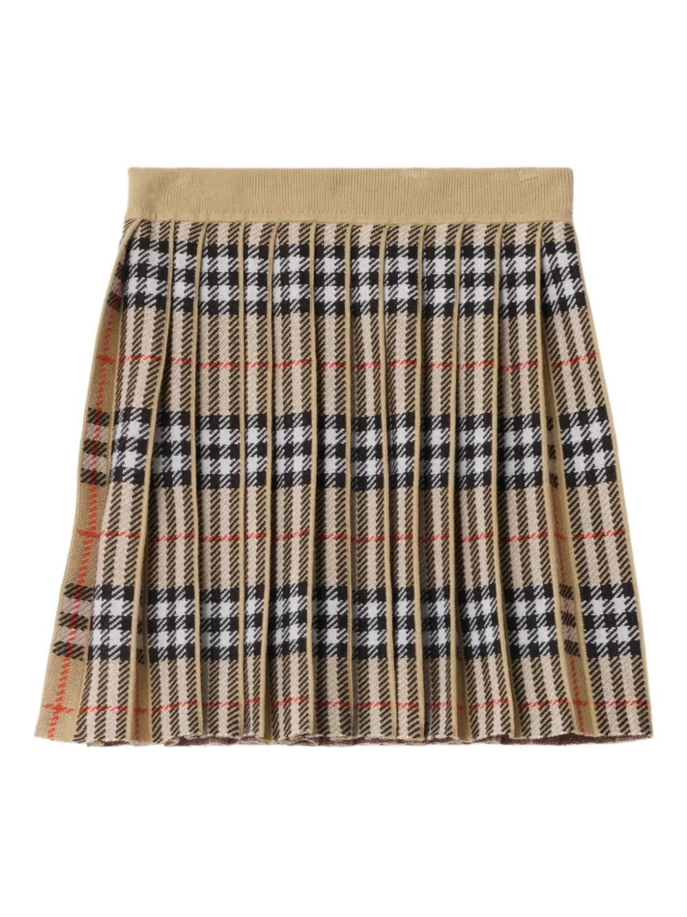 Burberry Kids pleated check-pattern skirt - ニュートラル