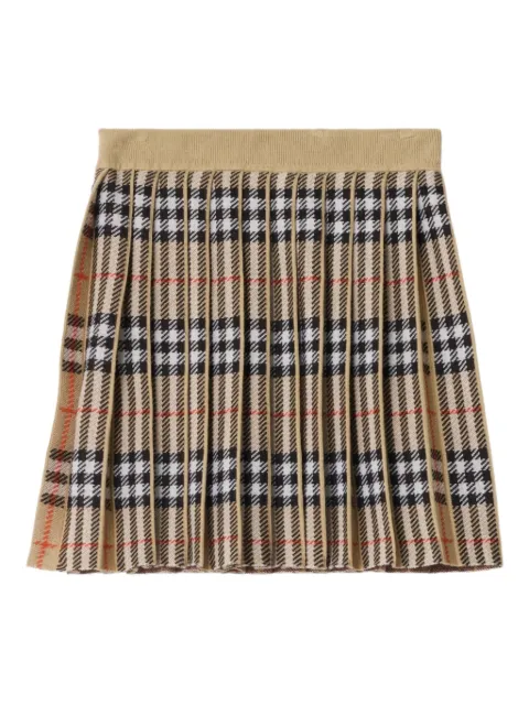 Burberry Kids pleated check-pattern skirt